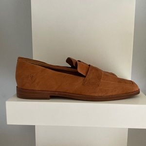 Frye Mae Brown Leather Smoking Loafer